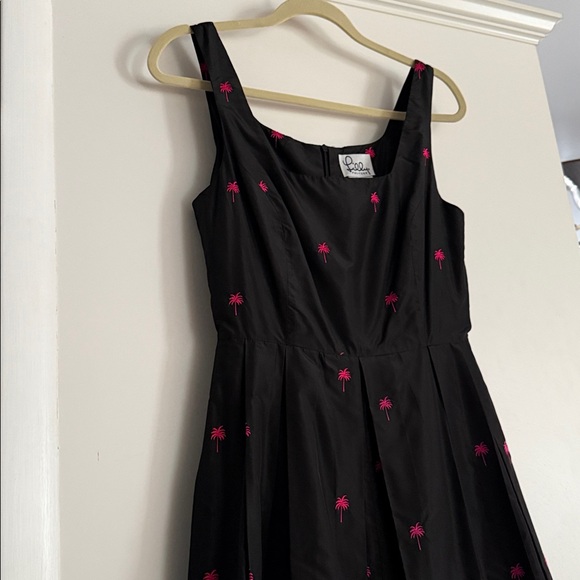 Rare VHTF Lilly Pulitzer Hostess Maxi Vintage White Label Silk Palm Tree Gown - Picture 7 of 16